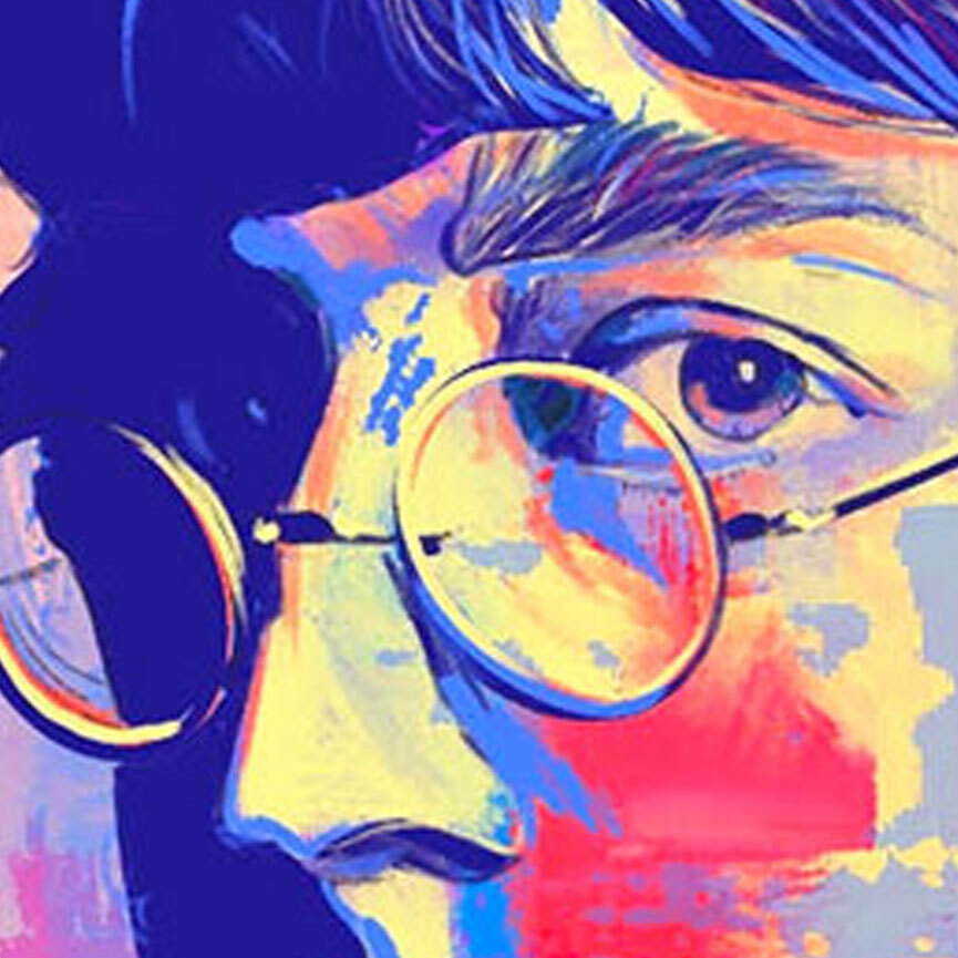 Beatles-inspired portrait artwork by Nat Morgan