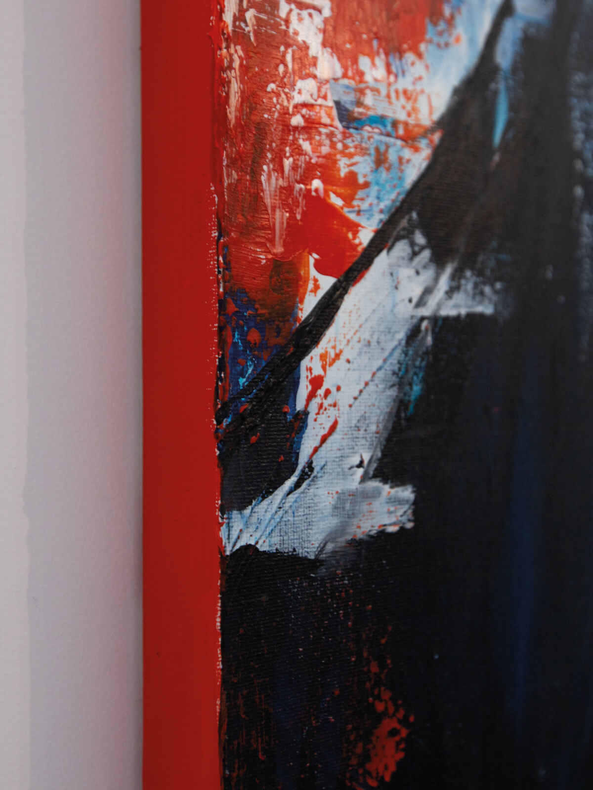 Close up detail of paint on Billie Eilish original artwork