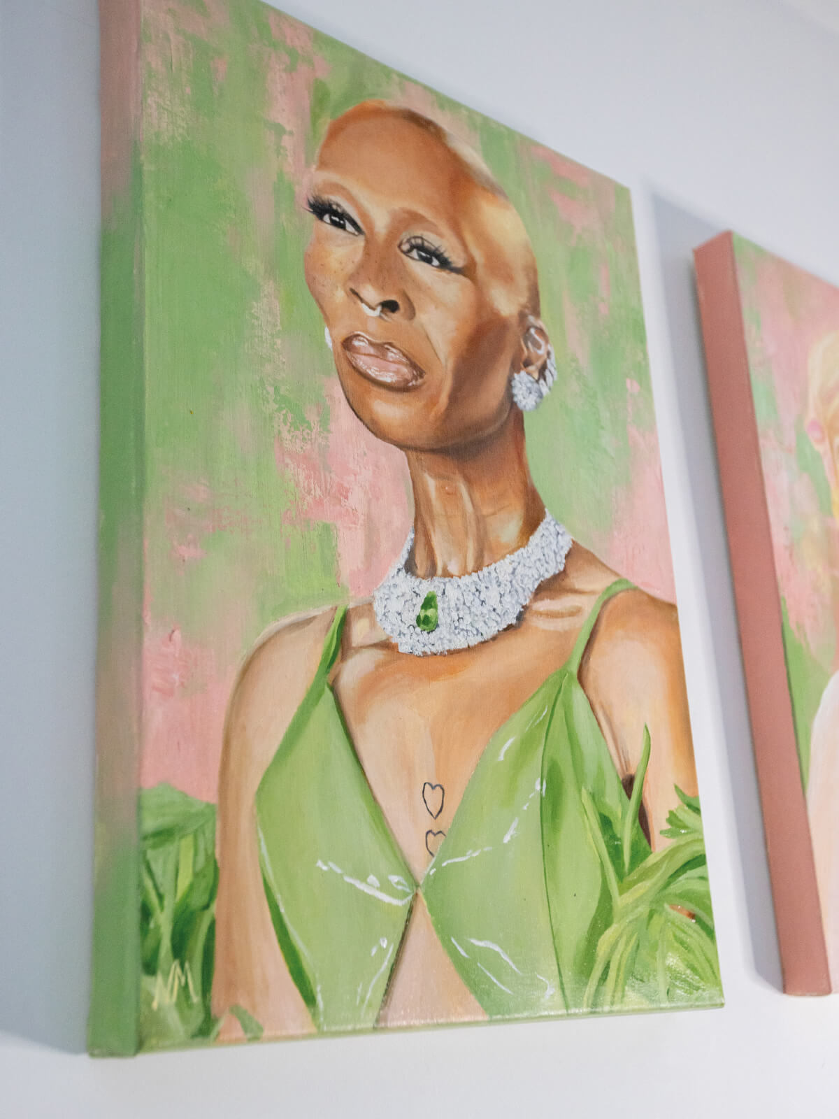 Original paint of canvas of Sister of Oz on display