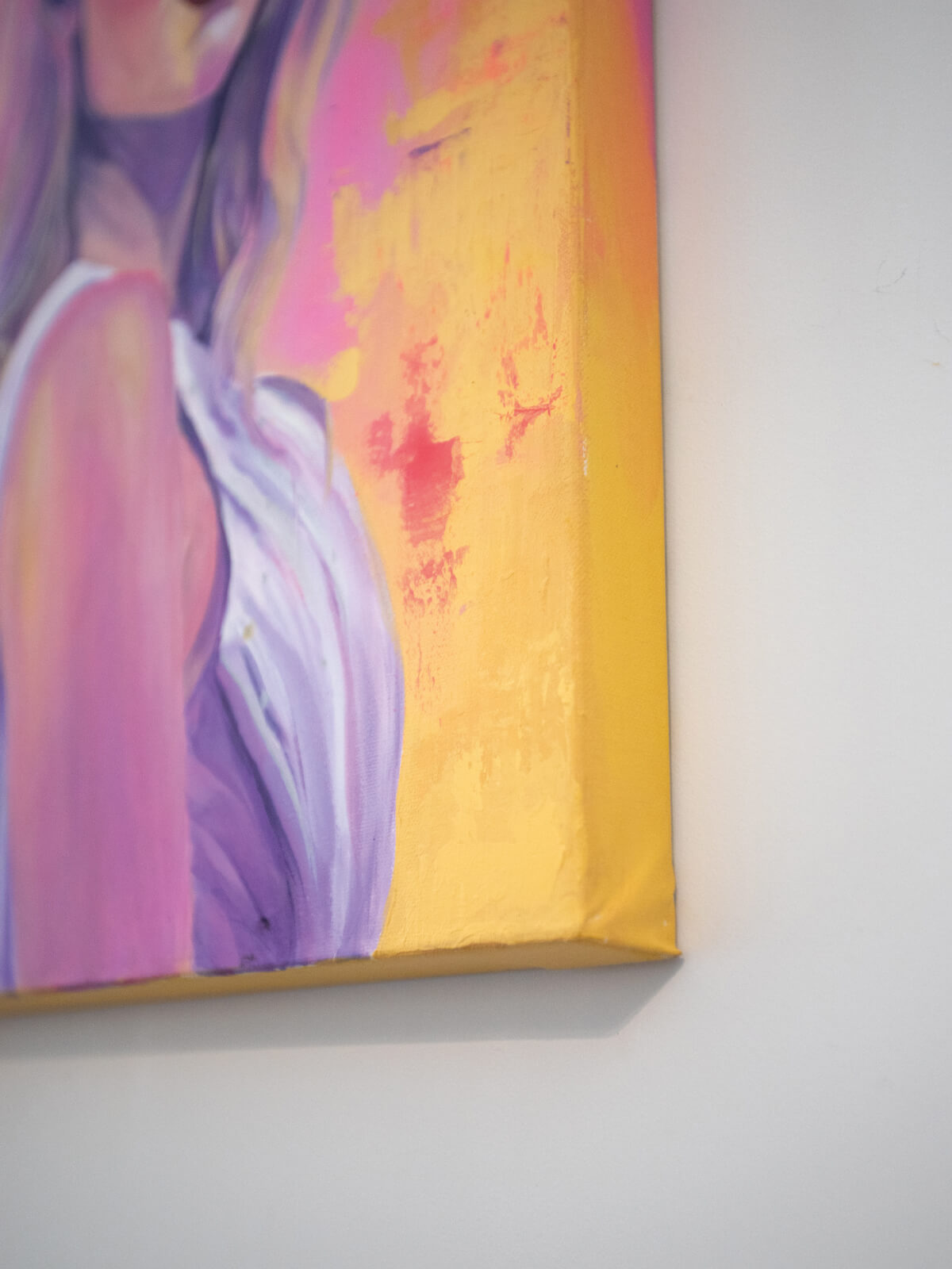 Close up of the original canvas painting of Taylor Swift