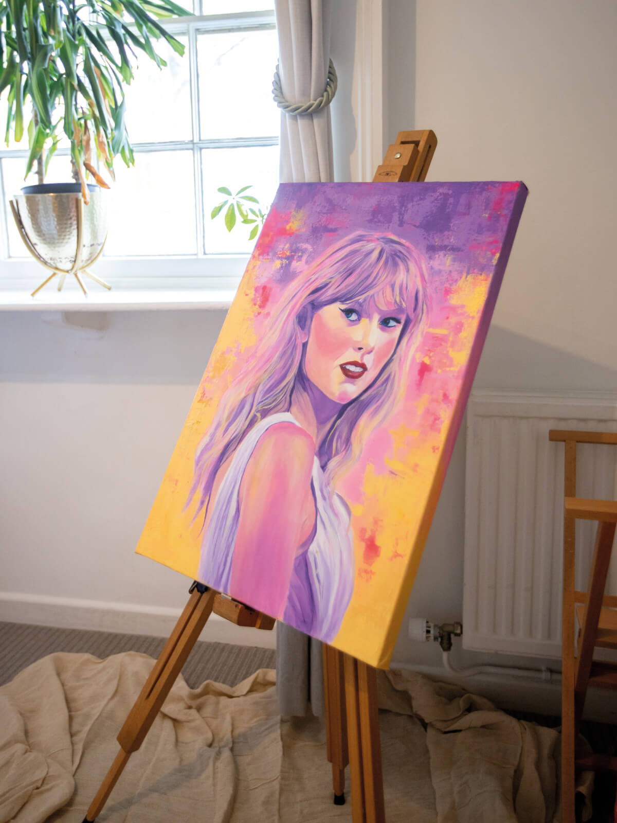 Original Taylor Swift portrait painting by Nat Morgan